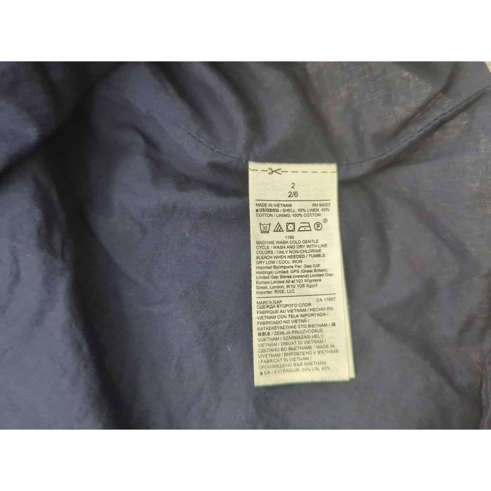 Gap Midi Dress Womens Size 2 Button Front Sleeveless V Neck 55% Linen - Picture 5 of 8